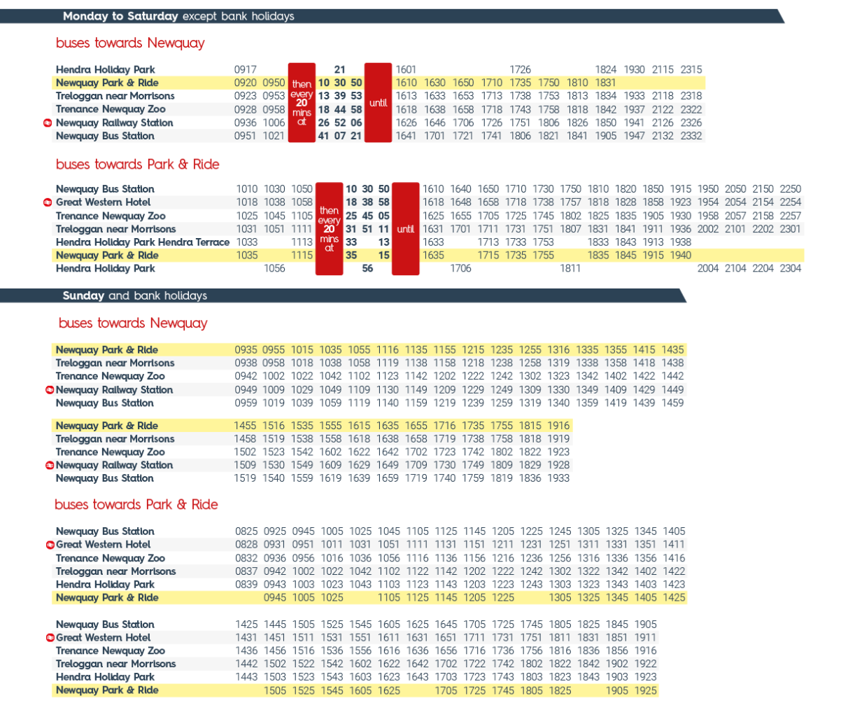 Timetable