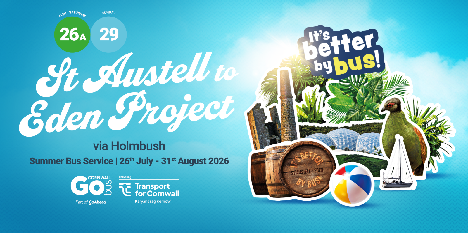 St Austell to Eden Project by Bus
